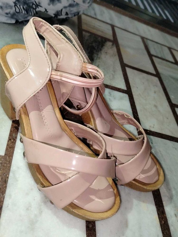 Blush Block Heel Sandals
