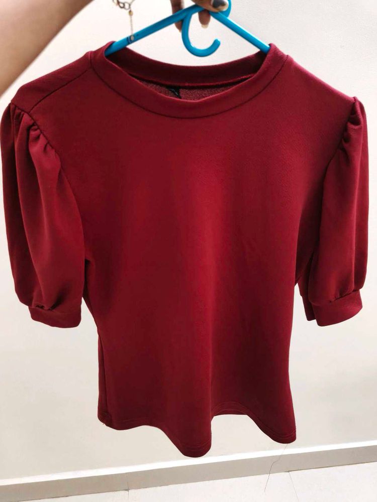 Maroon Crop Top