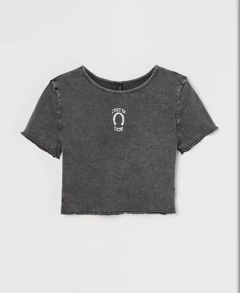 H&amp;M Grey Crop Top New