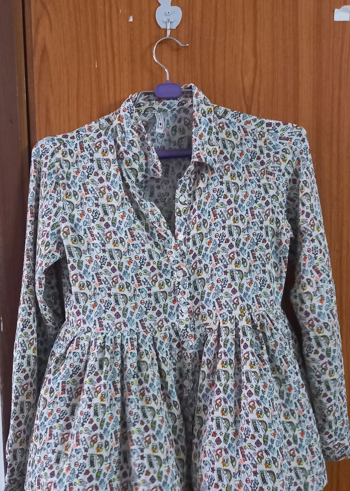 Printed Peplum Shirt