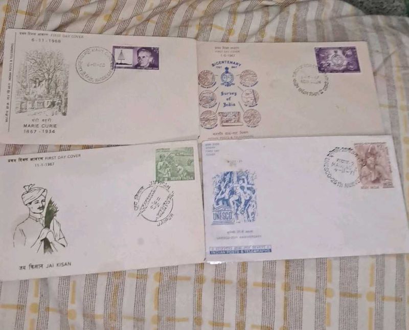 4 INDIA POST First Day Covers (1960s)