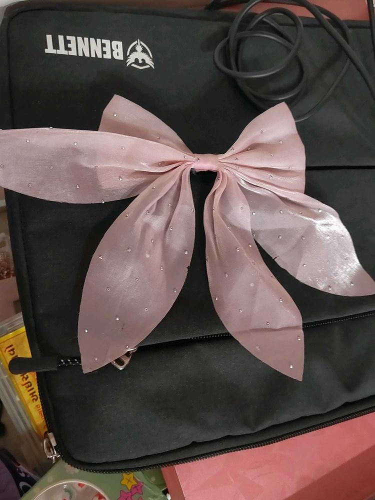 Blush Pink Rhinestone Hair Bow