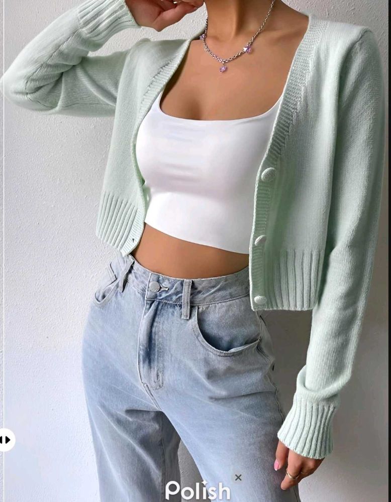 New With Tag Korean Mint Green Cardigan