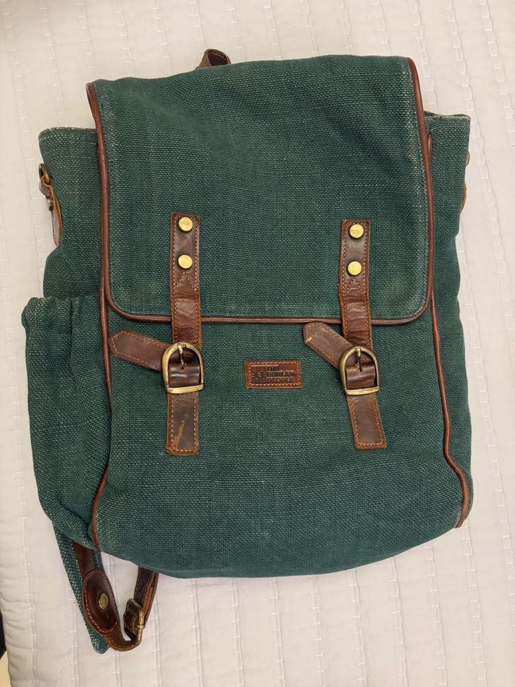 Green Canvas Laptop Backpack