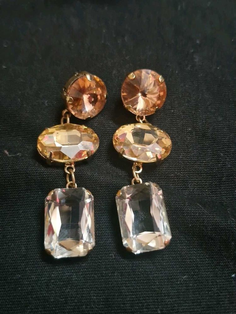 Sparkling Gemstone Drop Earrings