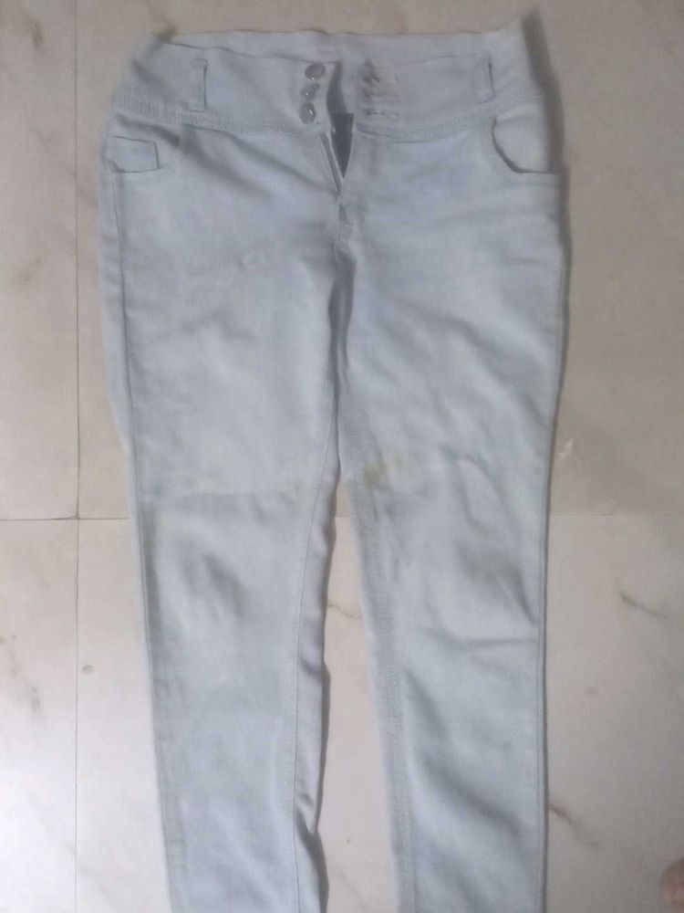 A blue skinny denim