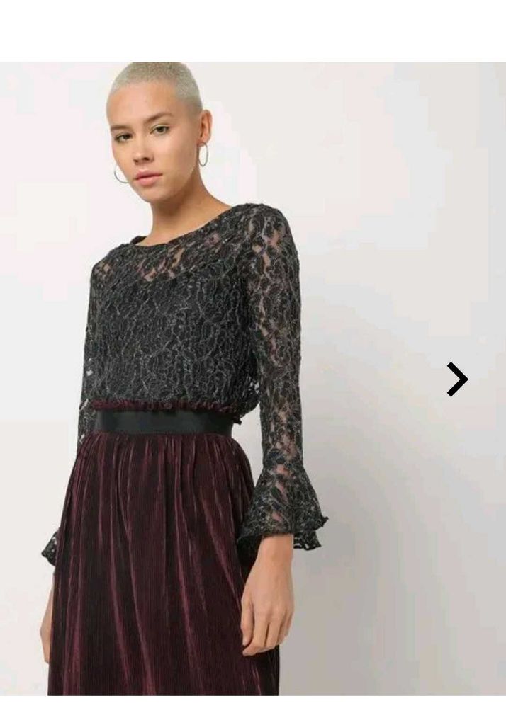 Elegant Black Lace Long Sleeve Top