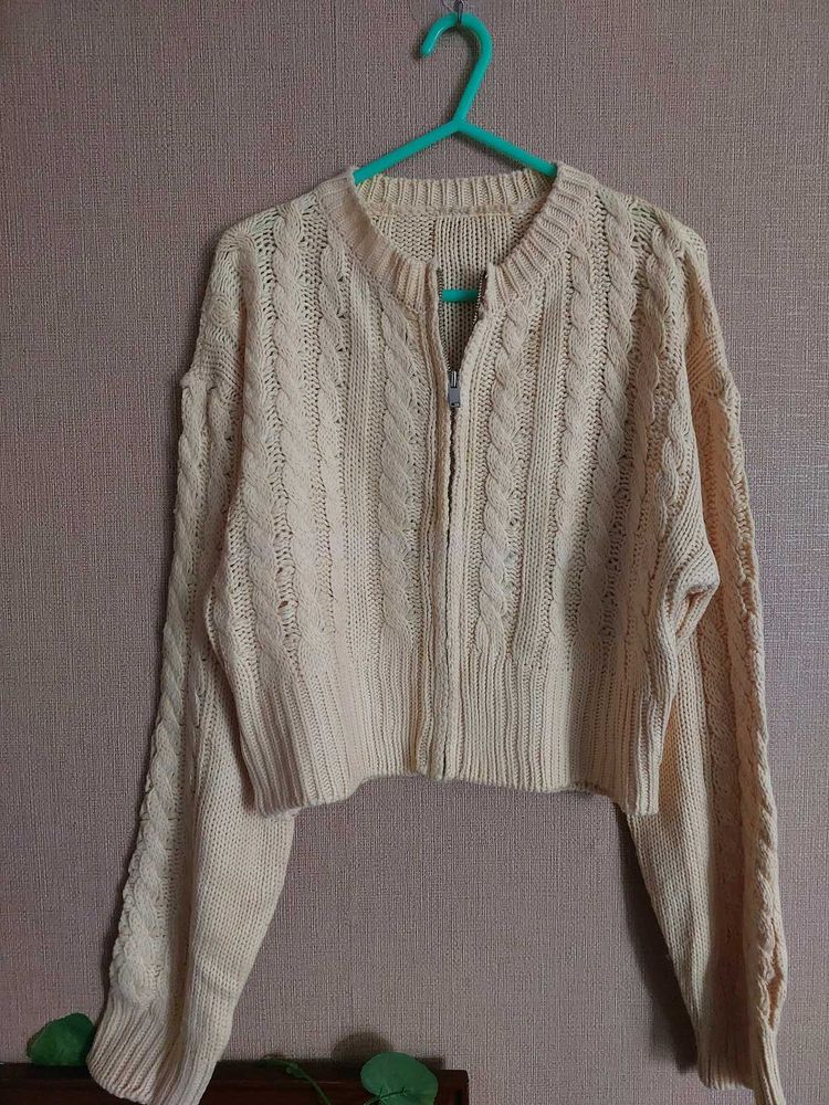 Cropped Knit Cardigan
