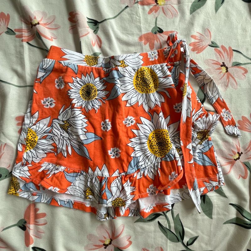 Floral Wrap Skort