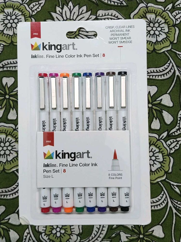 International Brand Kingart Color Ink Pen Set 8
