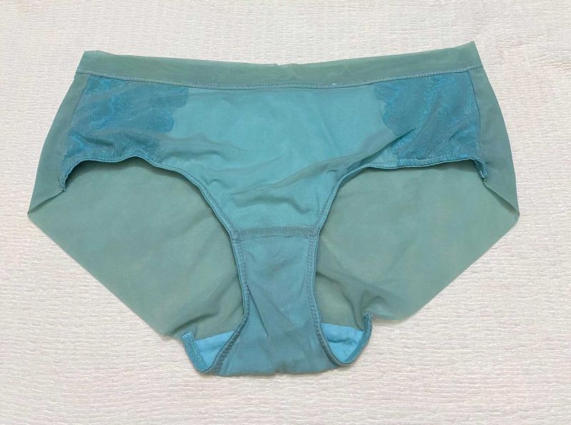 Teal Lace Detail Briefs