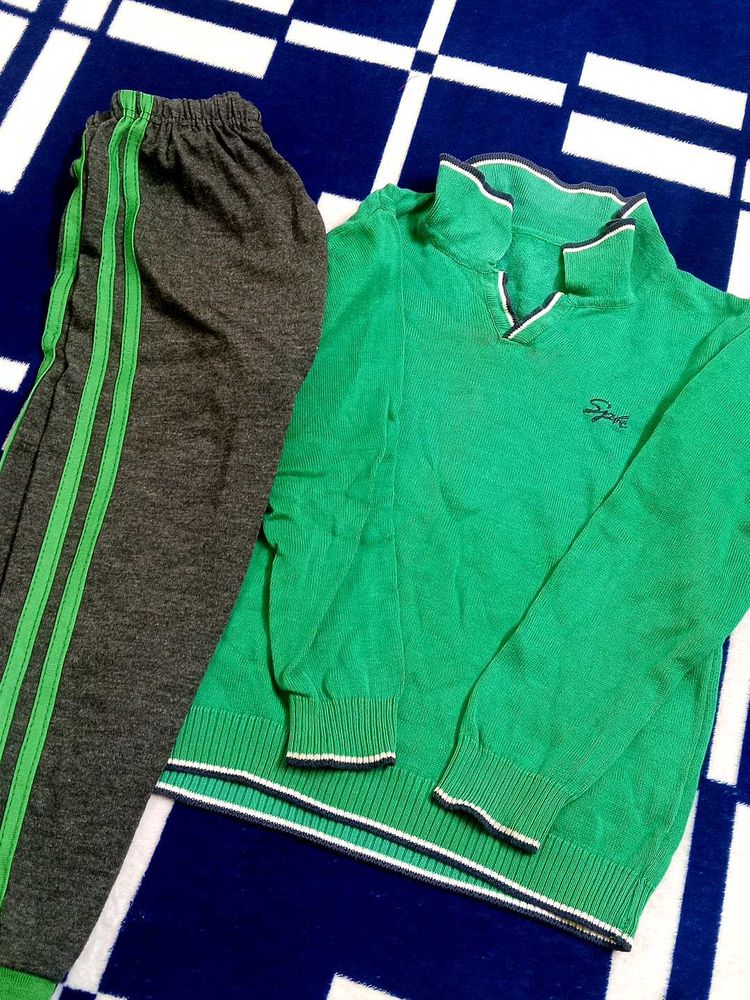 Kids Green Sweater Set