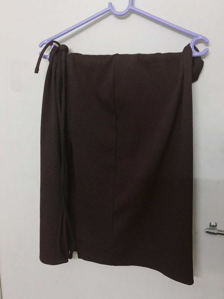H&amp;M Brown Slit Skirt