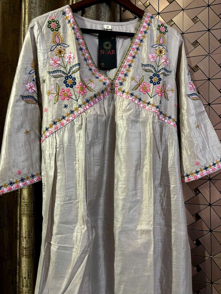 Blush Pink Alia Cut Premium Chanderi Silk