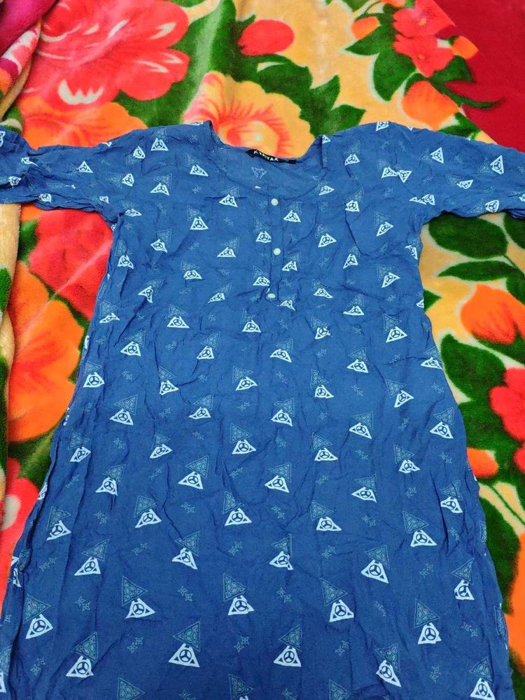 Blue Printed Kurta