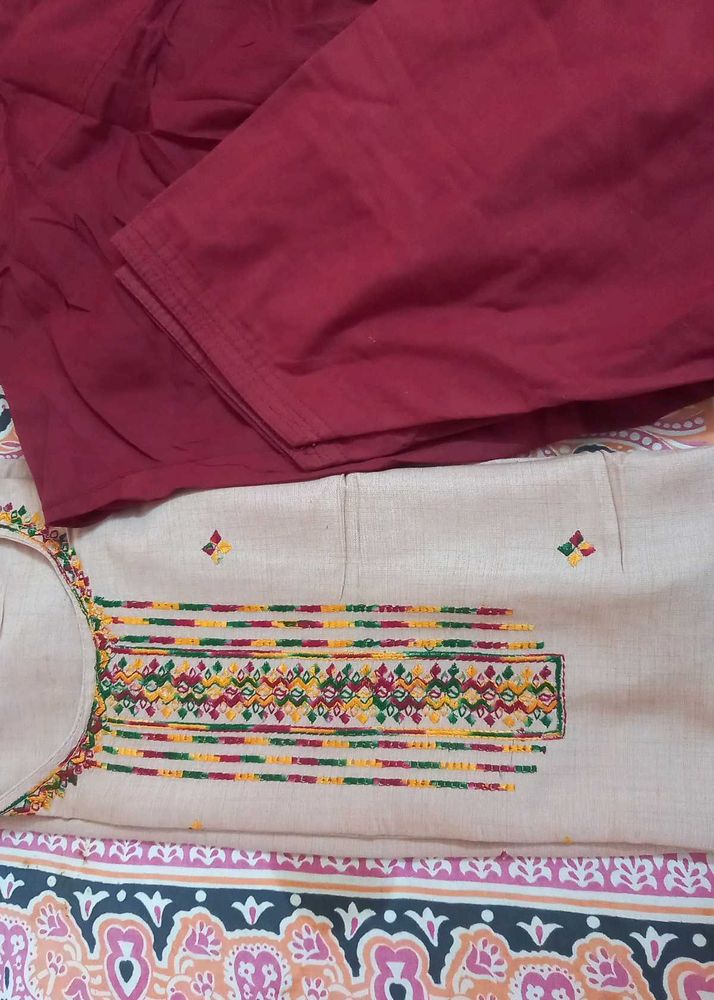 Nude Colour Kurta Set