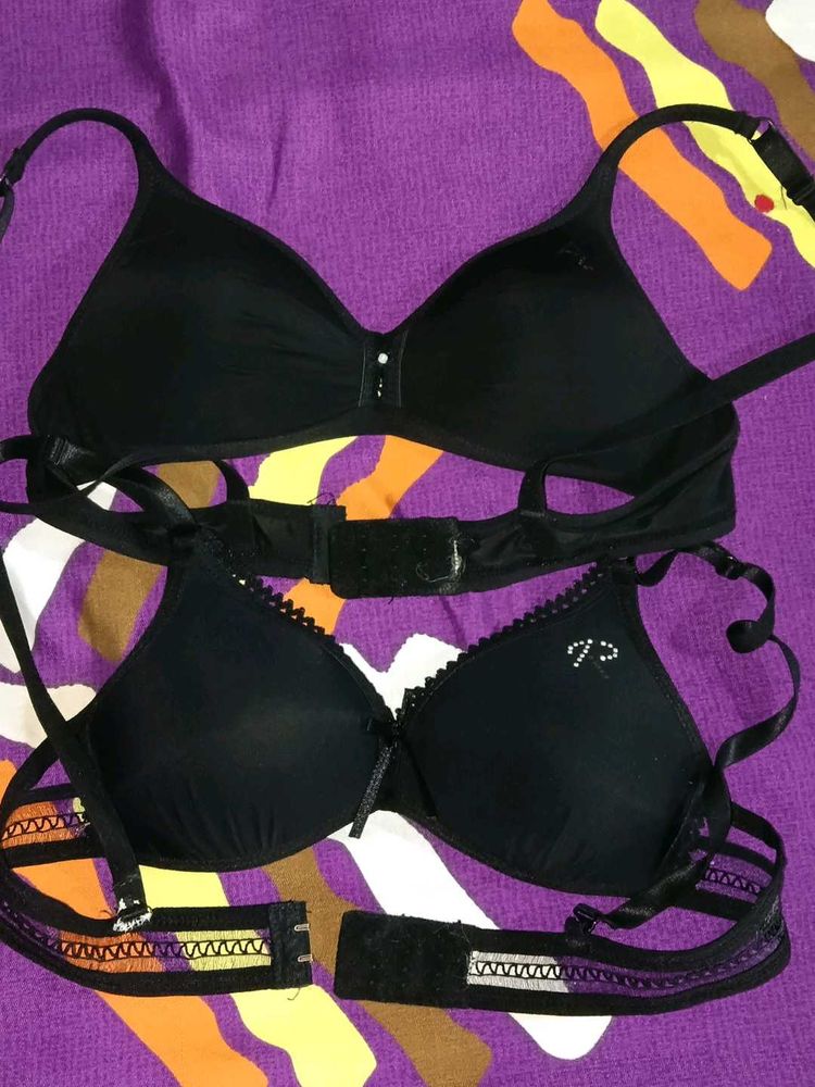 Combo Of 2 Black Elegant Padded Braa