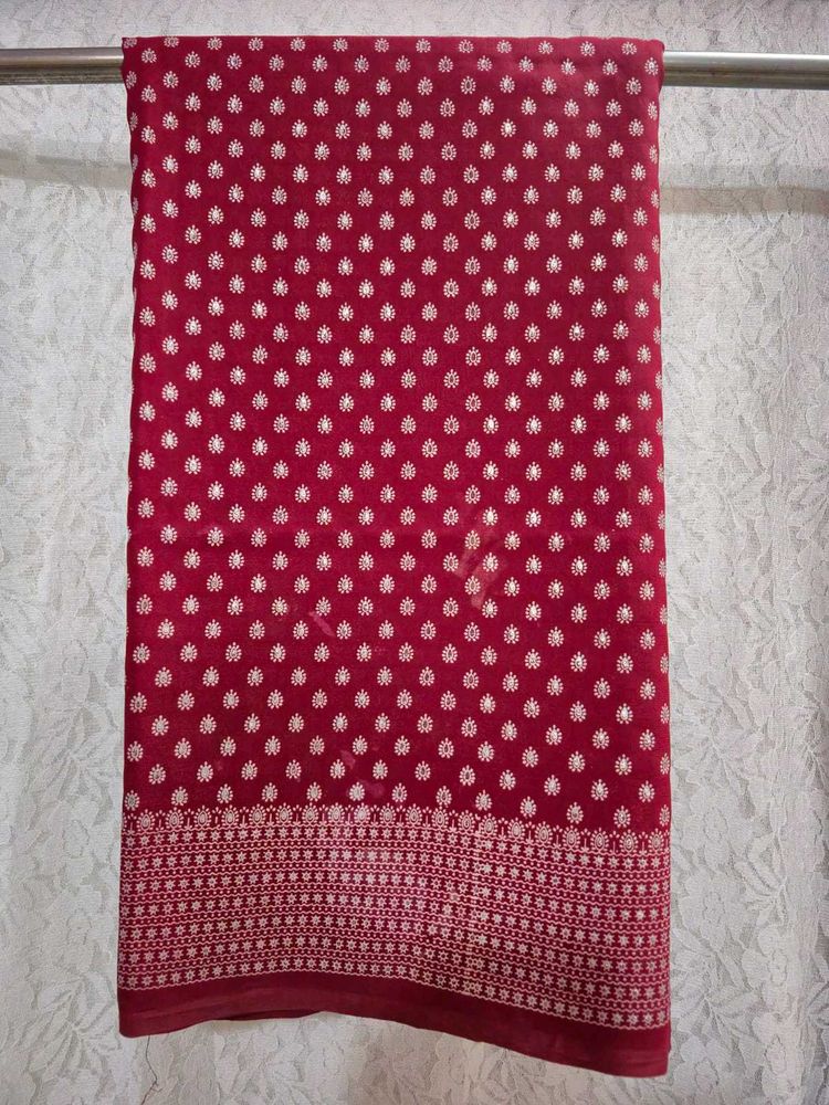 Maroon saree