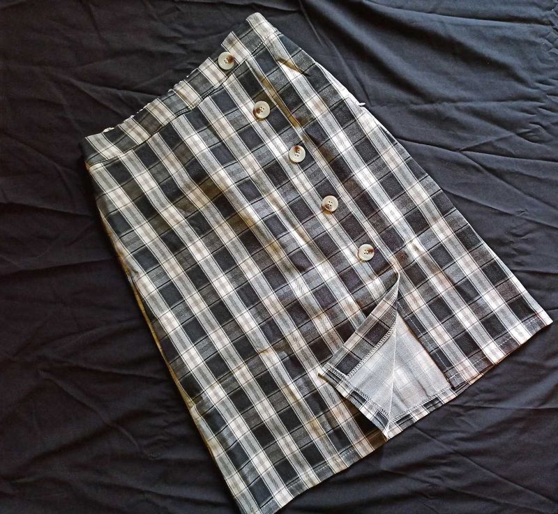 Checkered Skirt (Black&amp;White)