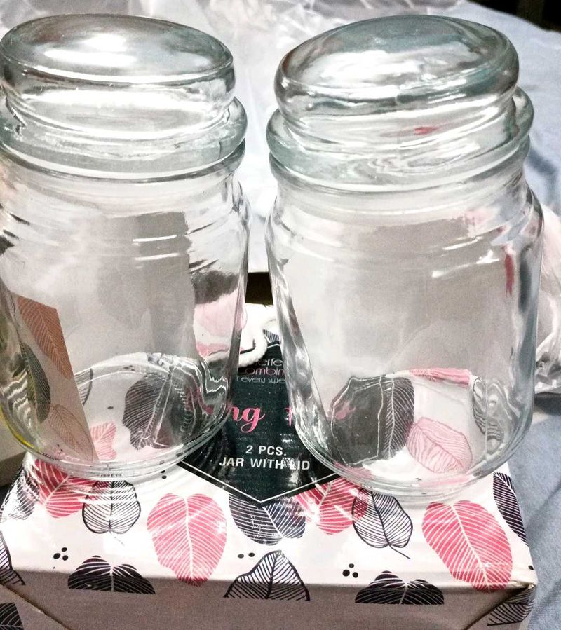 Glass Jar with Lid (Set of 2)