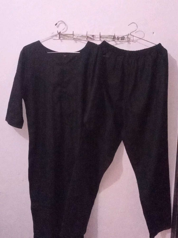 Black Kurta  Duptta Pent Set Meesho Xl