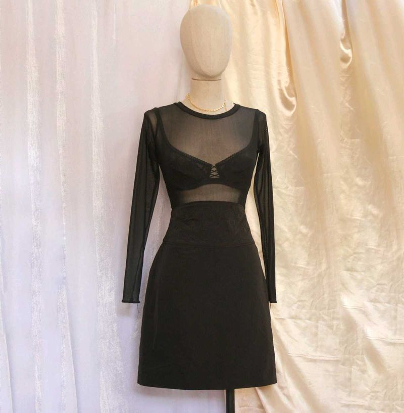 Black Embroidered Skirt