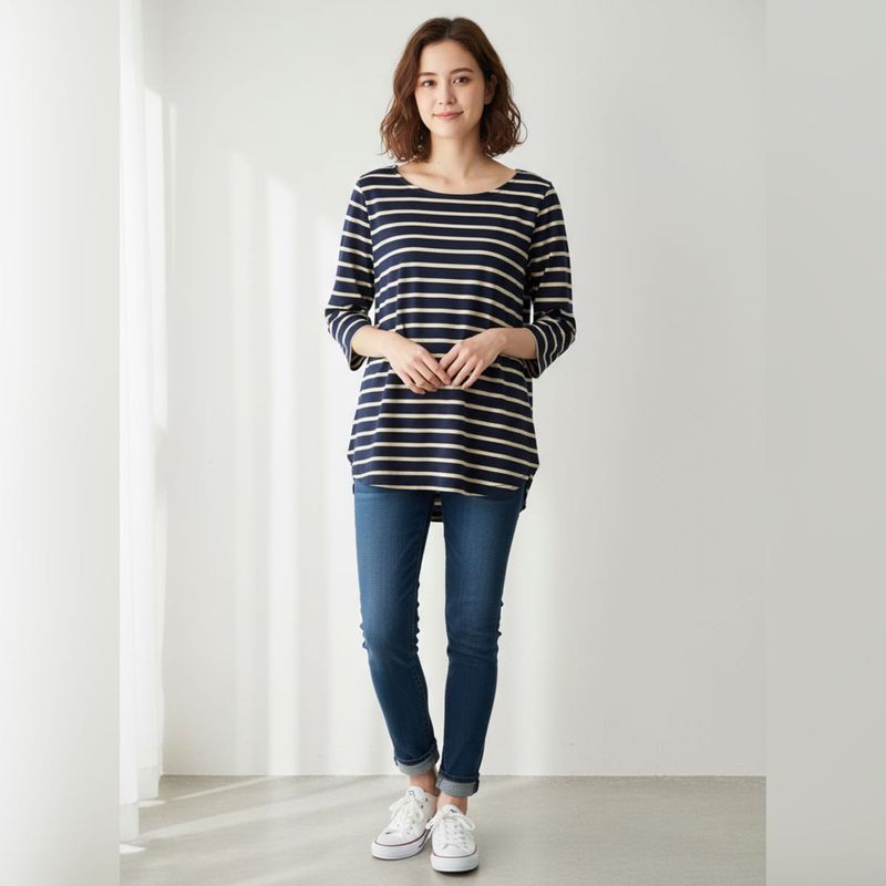 Striped 3/4 Sleeve Top