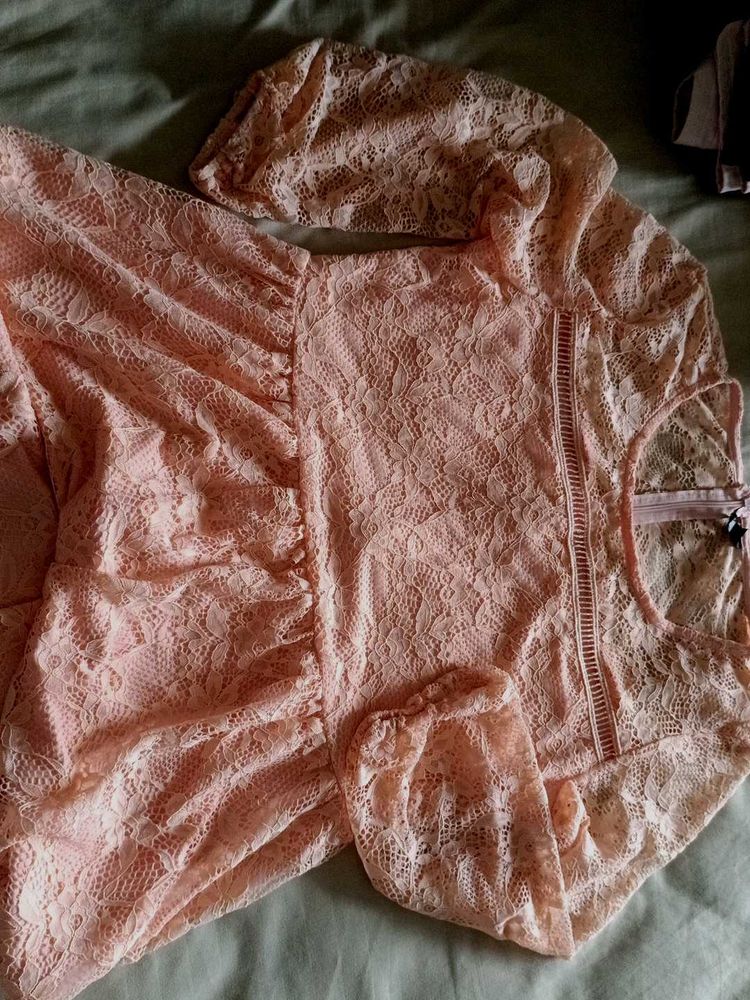 Peach Lace Dress