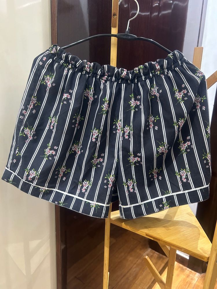 Floral Striped Shorts