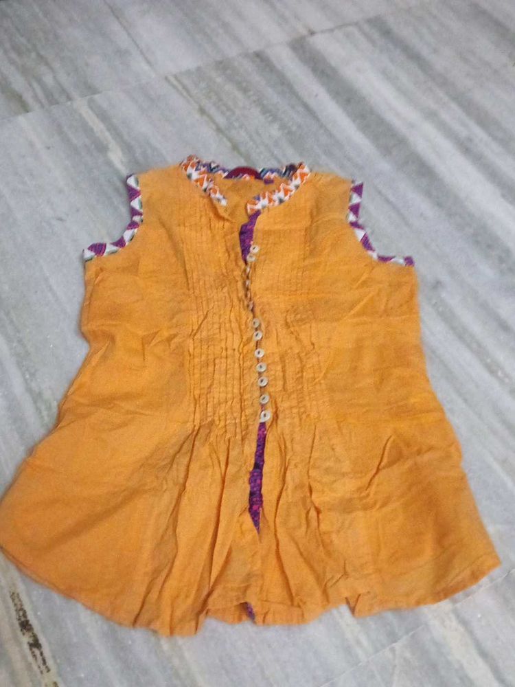 Orange Sleeveless Top