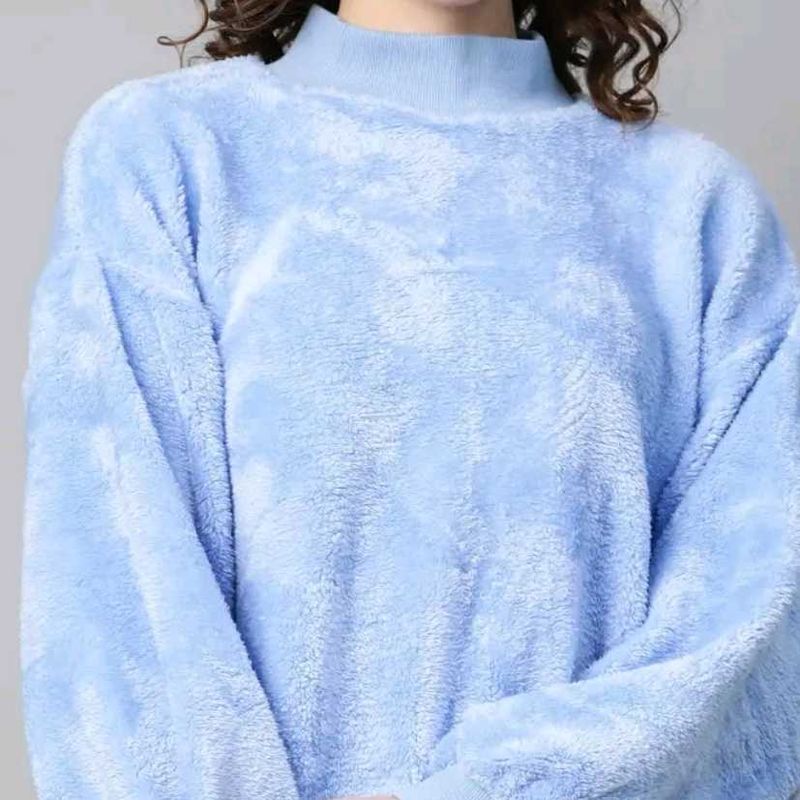 Cozy Blue Plush Top