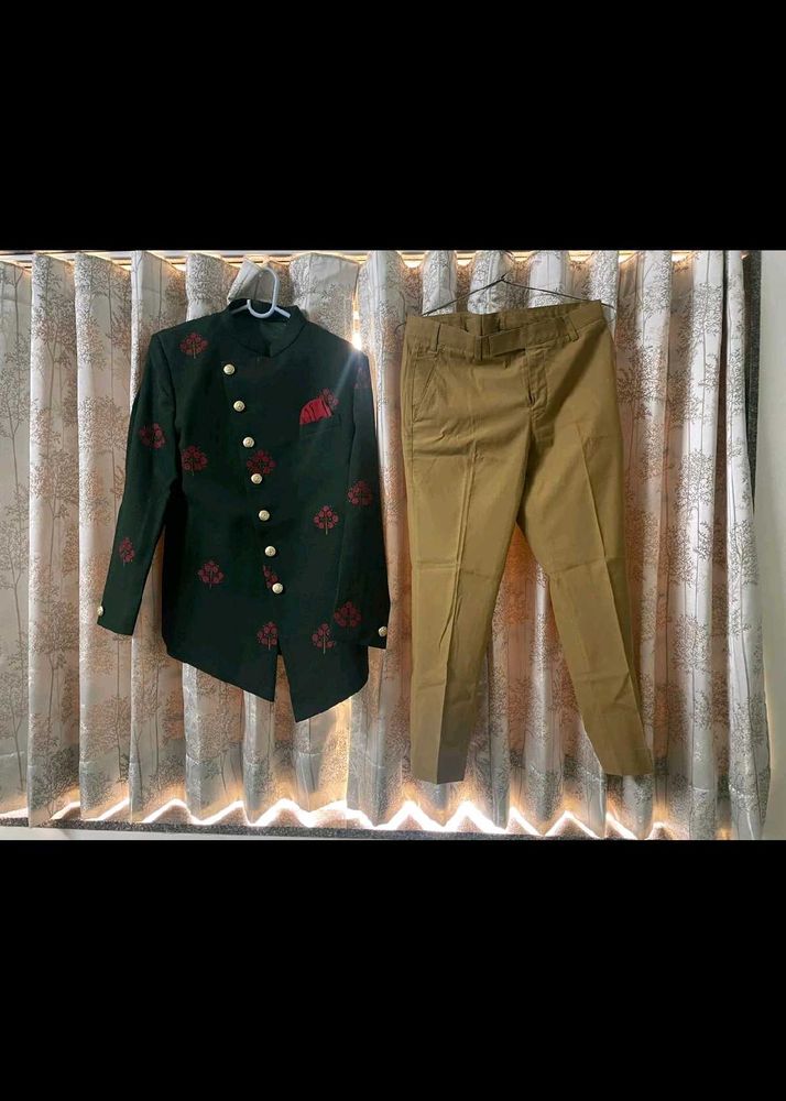 Stylish Green Nehru Suit