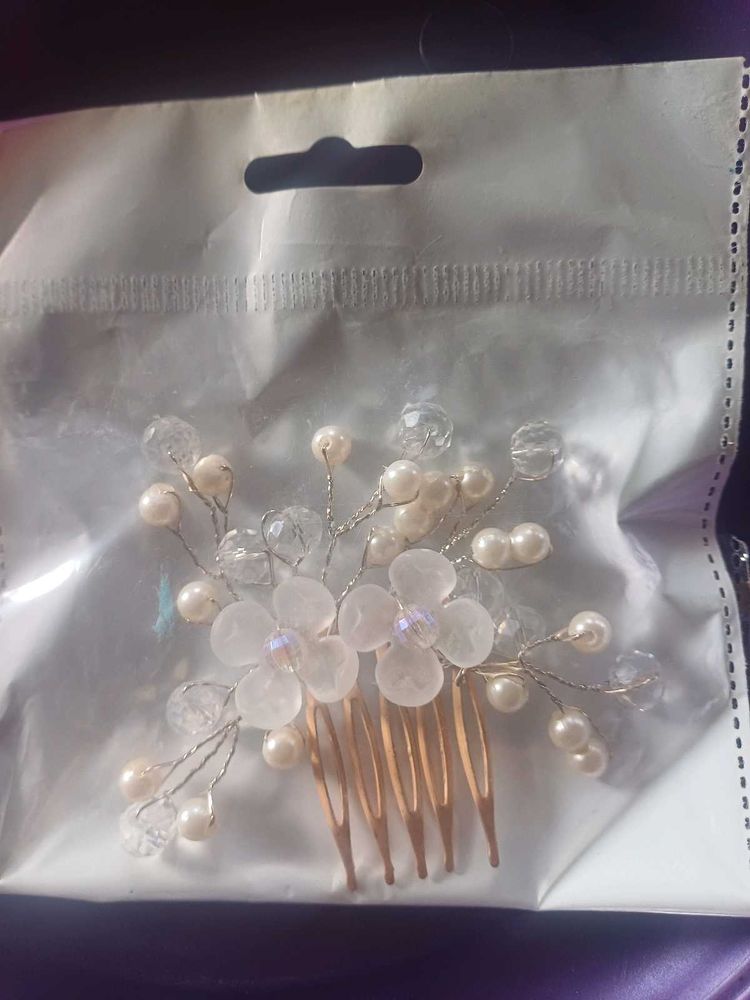 Pearl &amp; Crystal Hair Comb