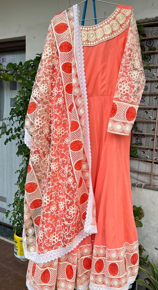 Full embroidery work dress