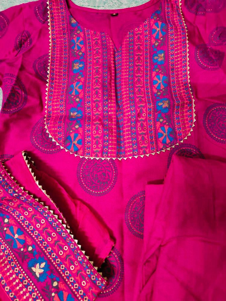 Pink Kurta Set - Pant And Beautiful Kurt