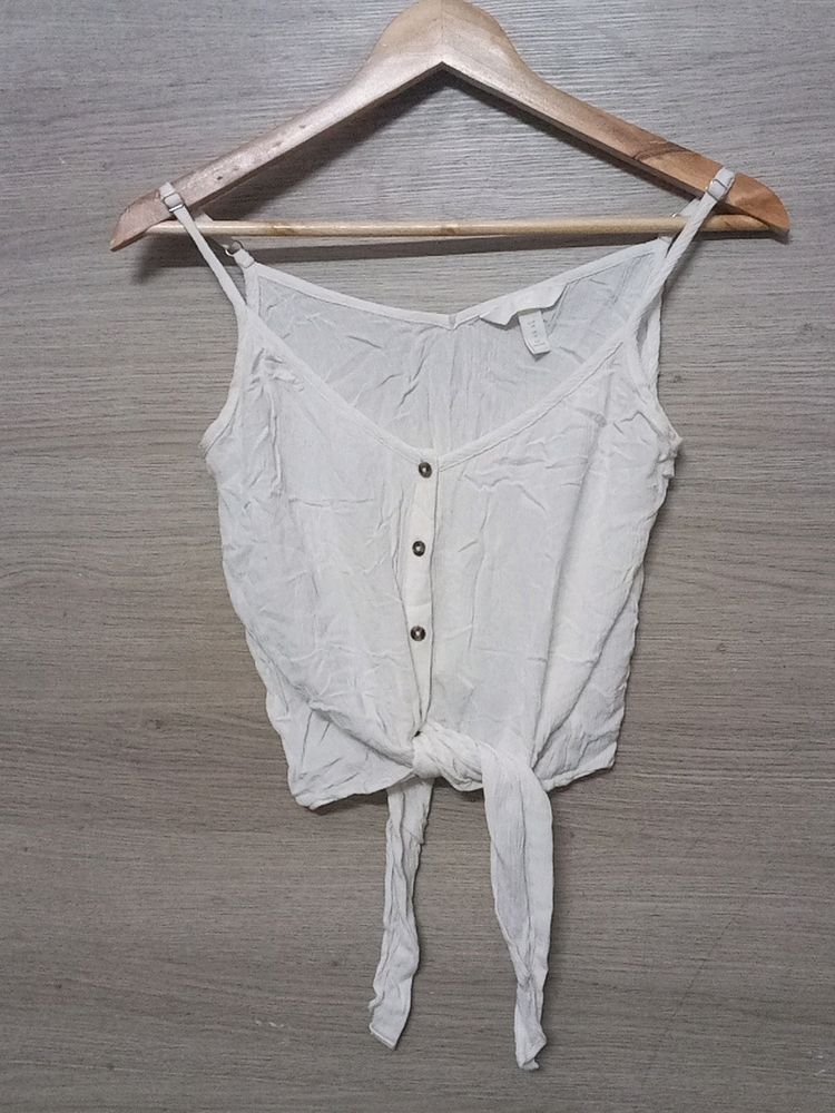 H&amp;M Crop Top With Front Knot