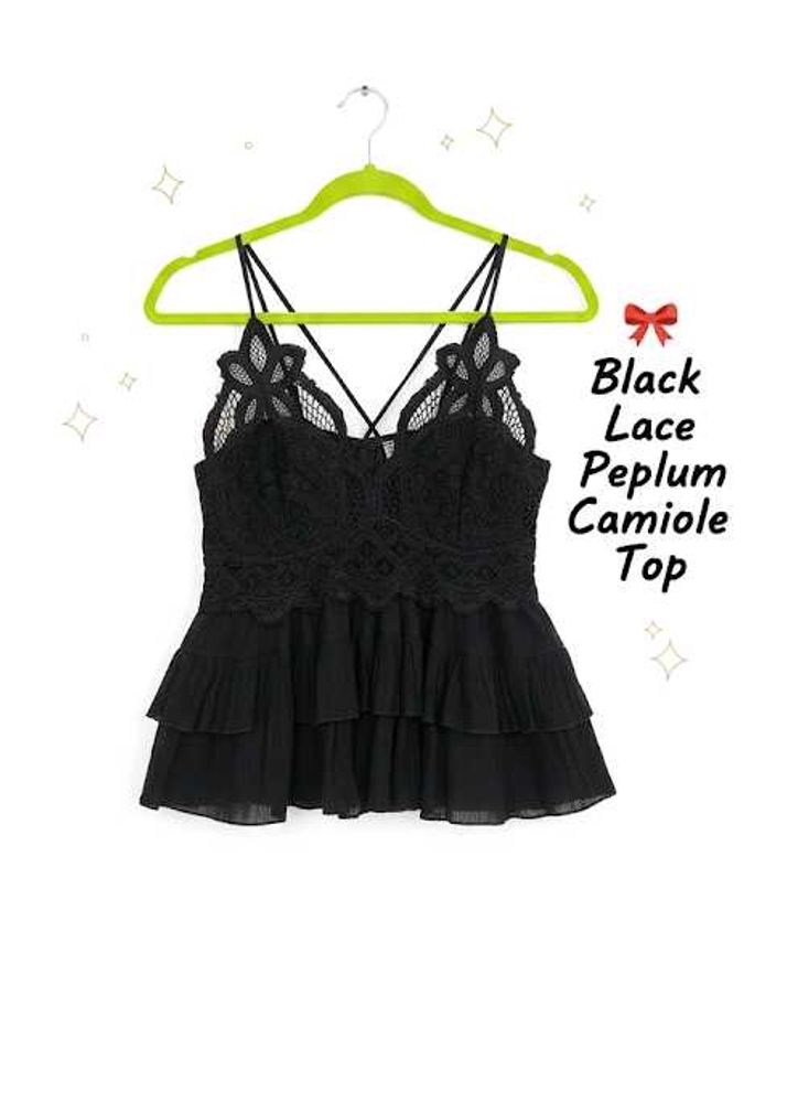 Black Lace Tiered Cami 🖤