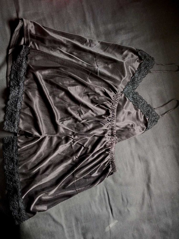 Satin Lace Lingerie Set