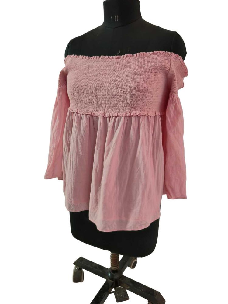 ✨ Chic Pink Shoulder less Top – Limited Time Deal!