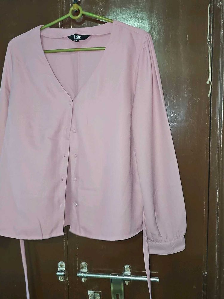 Pink Beautiful Shirt top With Belt