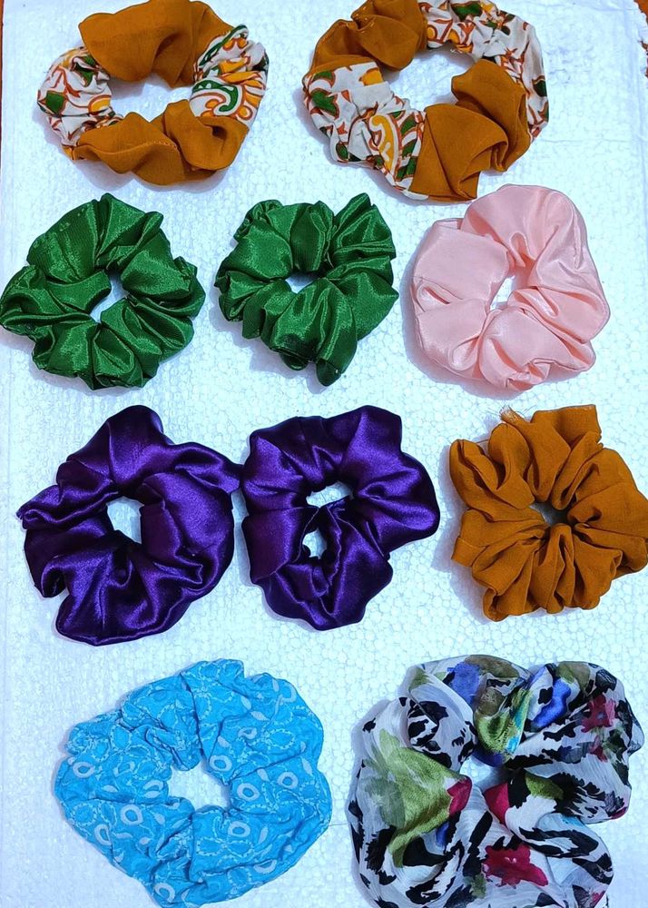 10 Colorful Scrunchie Set