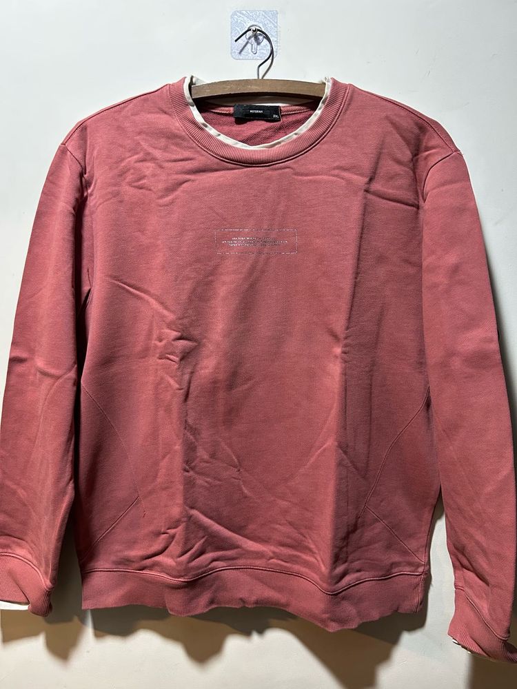 Dusty Rose Layered Neck Sweatshirt