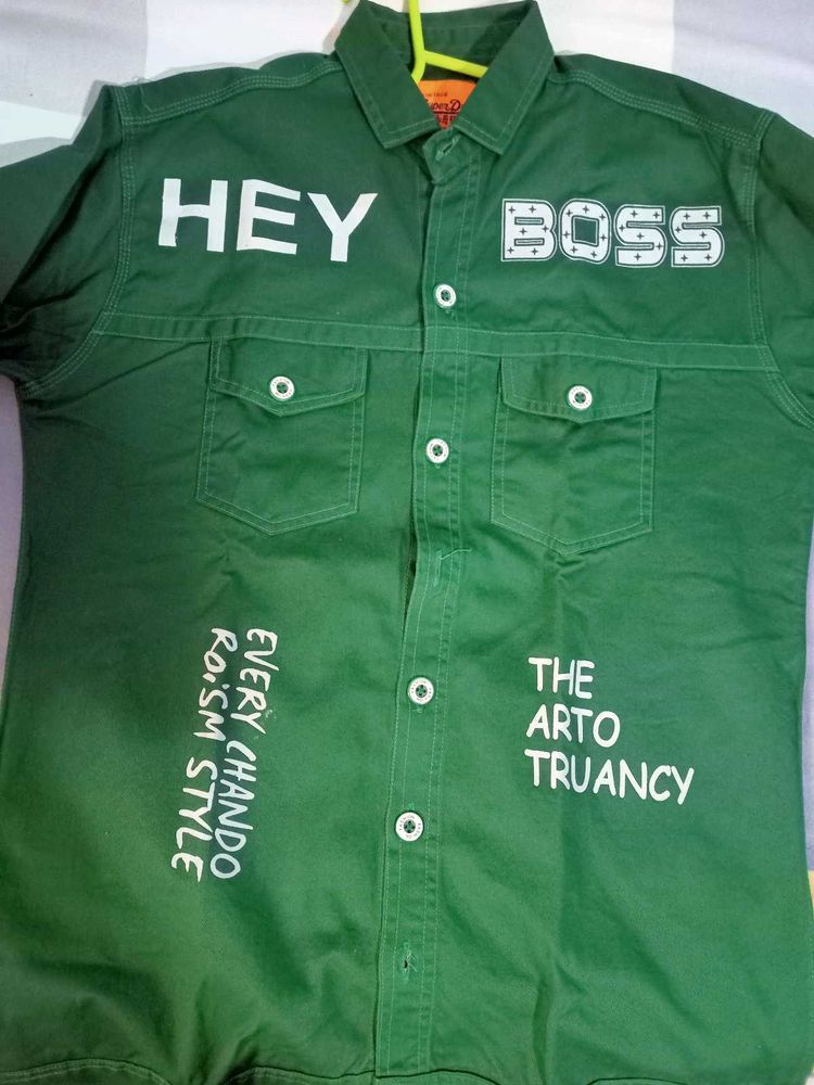 Green 'Hey Boss' Shirt