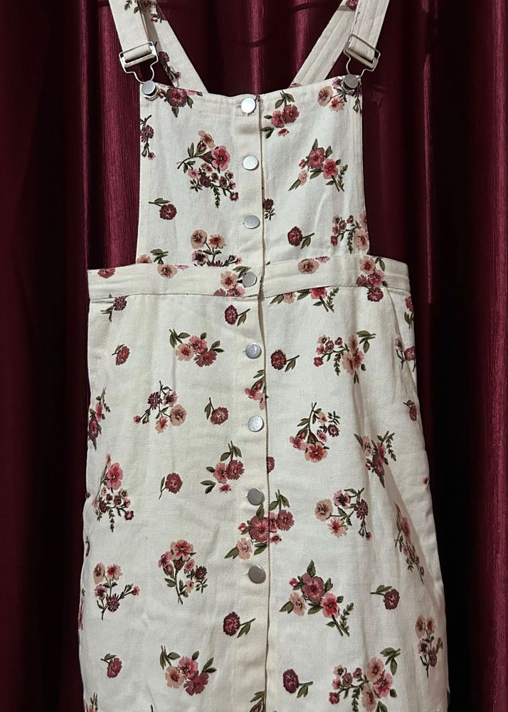 gorgeous off white floral dungaree