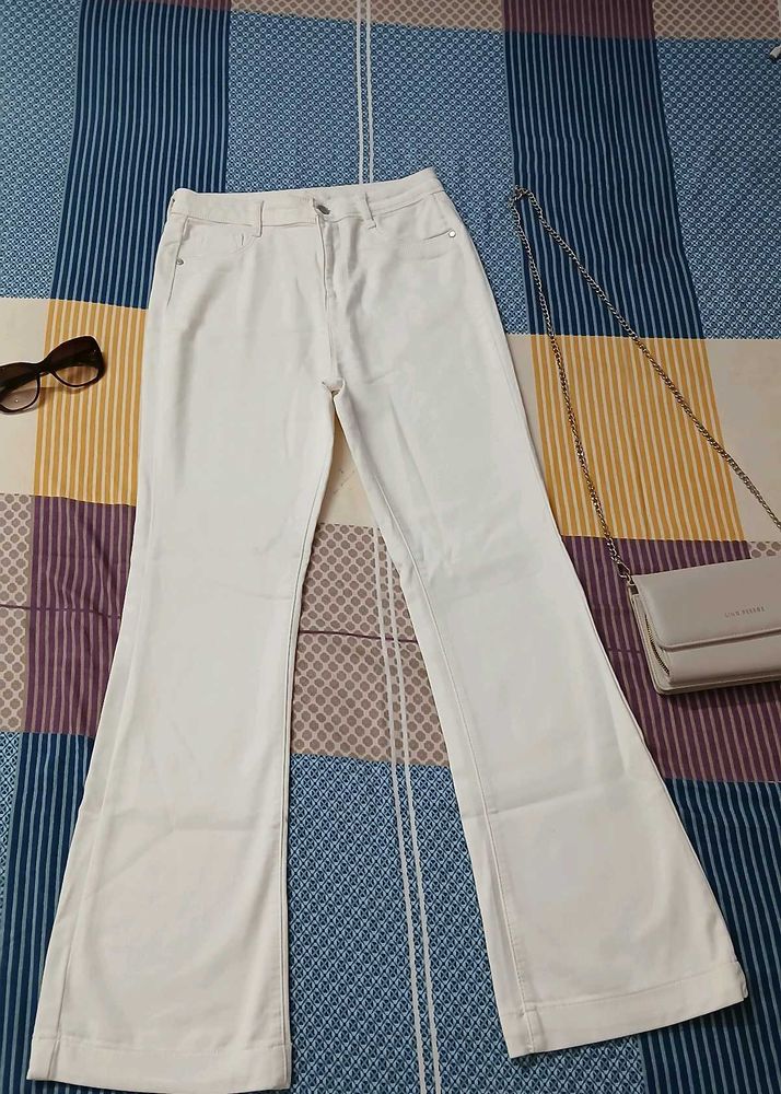 White Flare Leg Jeans
