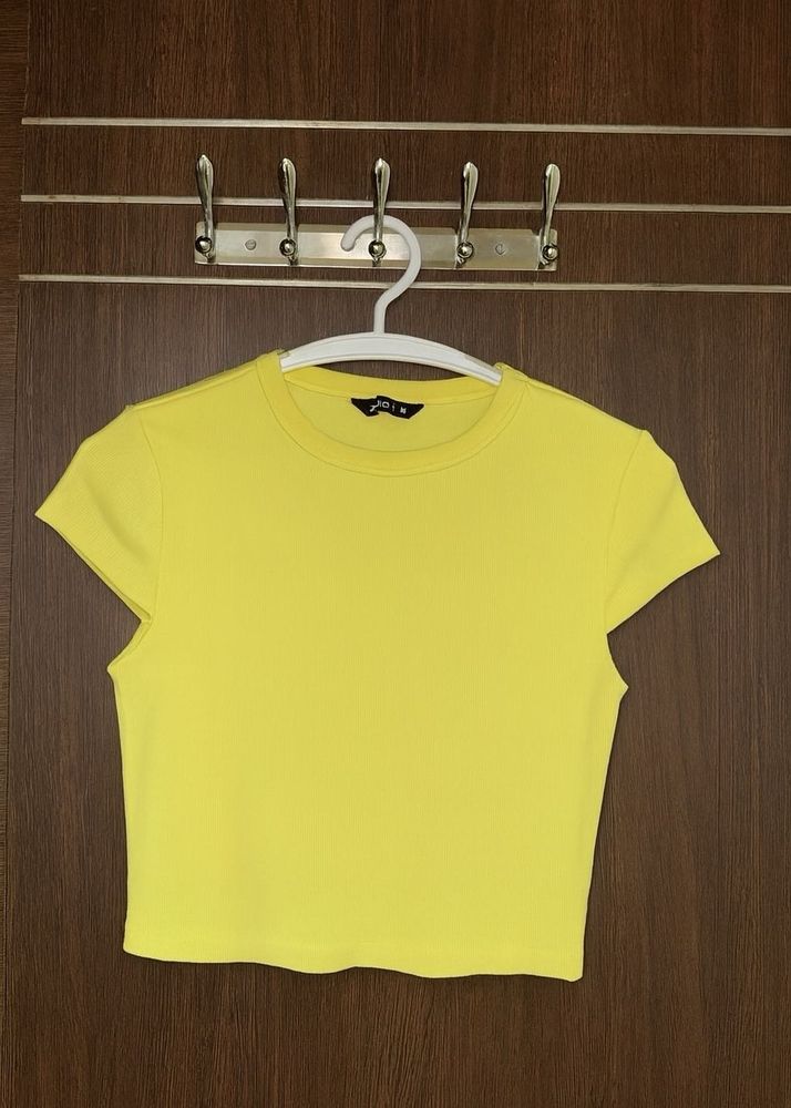 Yellow Cropped T-Shirt
