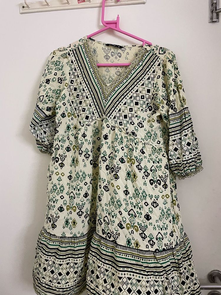 Patterned Mini Dress
