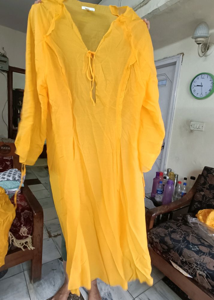 H&amp;M Kurti Bright Yellow New