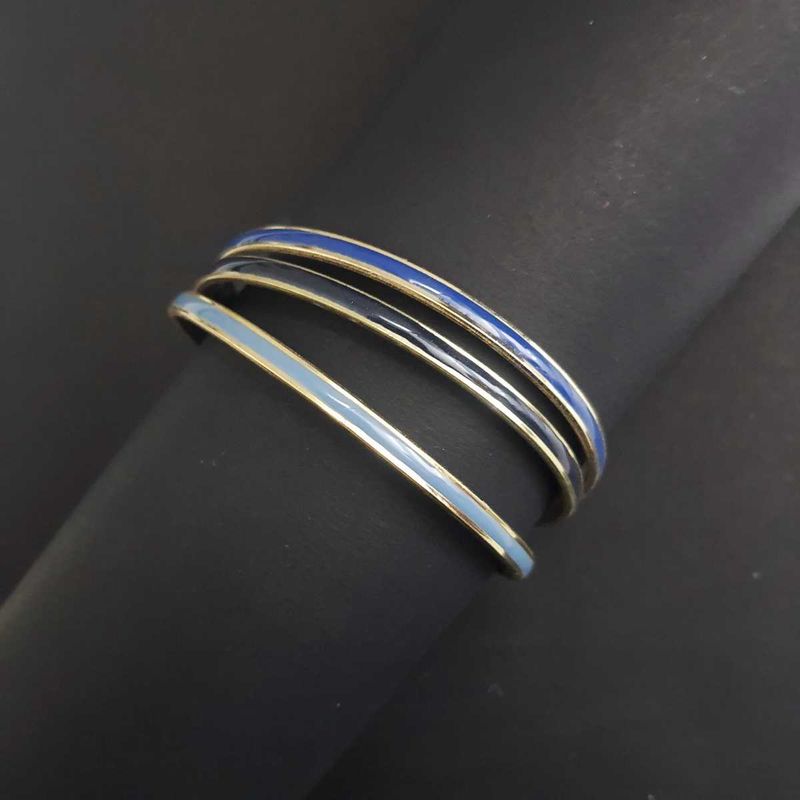 Blue Tricolour Bangle Stack