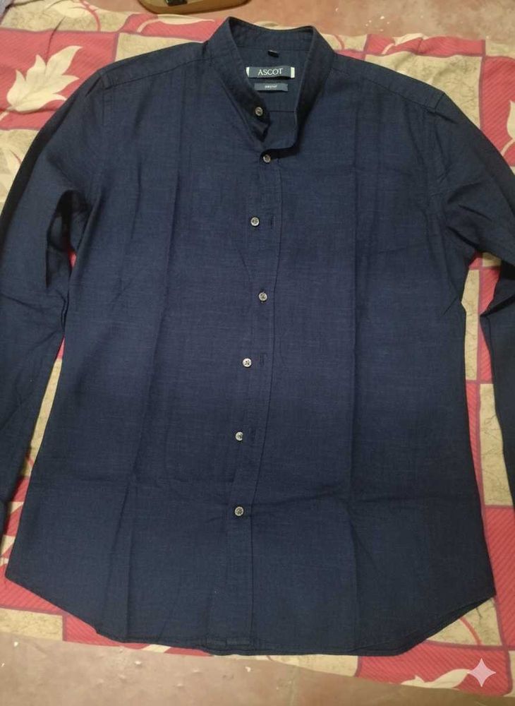 Ascot Mandarin Collar Shirt Branded